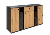 Komoda Salsa 140 lamele artisan witryna 9 kolorów