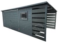 Domek Ogrodowy Schowek Blaszany 5x3 1x3 okno Antracyt Spad w tył ID443