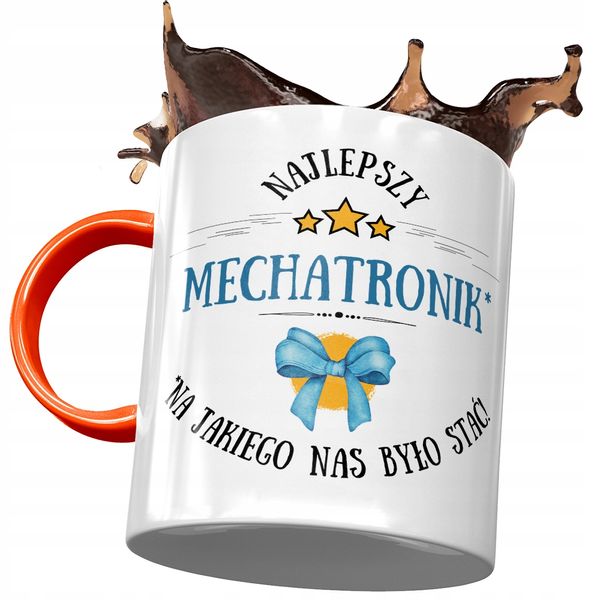 Kubek Pomarańczowy Dla Mechatronika Na Prezent Z Nadrukiem Ze Zdjęciem zdjęcie 1