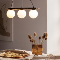 3-płomienna lampa wisząca MIRROR nad stół biała brązowa