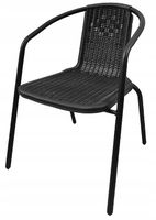 MOCNE WYGODNE KRZESŁO OGRODOWE NA TARAS DO STOŁU LORETTO CZARNY