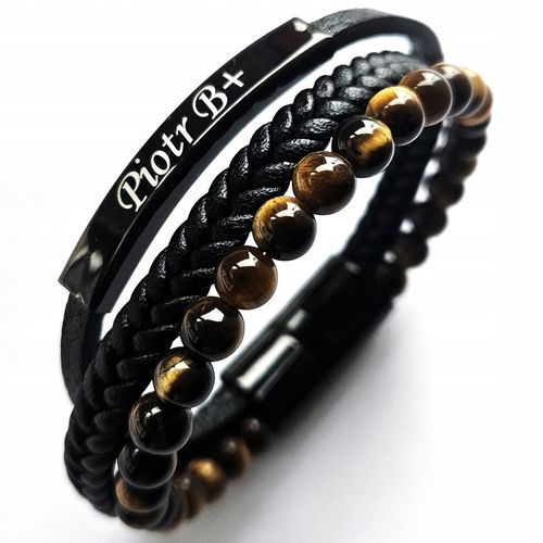 Bransoletka męska REGULOWANA 20-23CM TYGRYSIE OKO SKÓRA JAKOŚĆ VERSATILE na Arena.pl