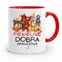 Kubek Czerwony Krawca Krawcowej Piekielnie Dobra Z Nadrukiem Ze Zdjęciem