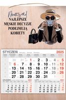 KALENDARZ 2025 jednodzielny DREWNIANY prezent na dzień kobiet Z IMIENIEM