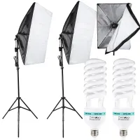 2x135w lampa światło soft box zestaw statyw domowe studio foto żarówka