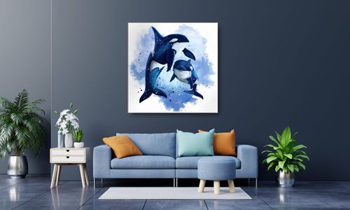 OBRAZ NA PŁÓTNIE 073 Orki 40x40cm na Arena.pl