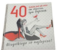 pudełko na pieniądze 16 x 16cm kwadratowa 40-stka kolor szpilka