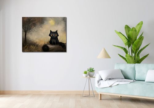 Obraz 90x70cm Czarny Kot na Arena.pl