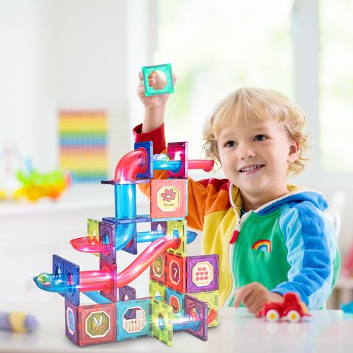 Klocki Magnetyczne 3D Świecące Konstrukcyjne Edukacyjne 83 elementy na Arena.pl