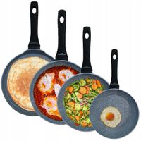 KOMPLET 4 PATELNI GRANITOWYCH INDUKCJA NON STICK