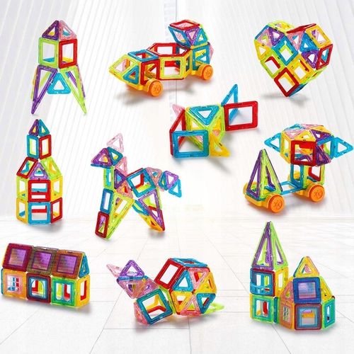 DUŻE KLOCKI MAGNETYCZNE KONSTRUKCYJNE 3D EDUKACYJNE DLA DZIECI 45 elementów na Arena.pl