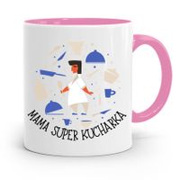 Kubek Różowy Prezent Dla Mamy Mama Super Kucharka Z Nadrukiem Ze Zdjęciem