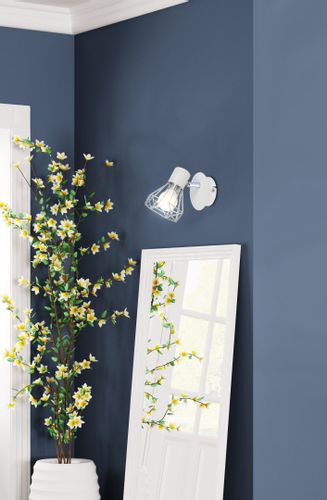 Verve kinkiet 1x40W E14 biały abażur chrom na Arena.pl