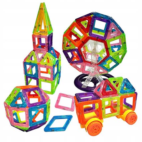 KLOCKI MAGNETYCZNE 3D 128 elm KONSTRUKCYJNE Edukacyjne , GRATISY na Arena.pl