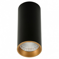 LAMPA sufitowa MOLDES SLC7392/12W 3000K BL+GO Italux metalowa OPRAWA LED 12W downlight tuba czarna złota