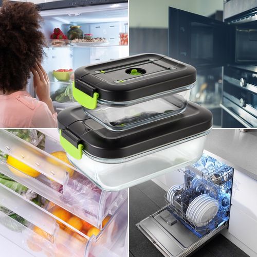 Szklane pojemniki próżniowe na żywność 1,5L 0,65L do zgrzewarki NutriZein na Arena.pl