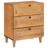 Stolik nocny Jasnobrązowy 50 x 33 x 60 cm lite drewno mango