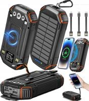 POWERBANK ŁADOWARKA SOLARNY 20000mAh 5xUSB LATARKA KARABIŃCZYK QI Acelufly