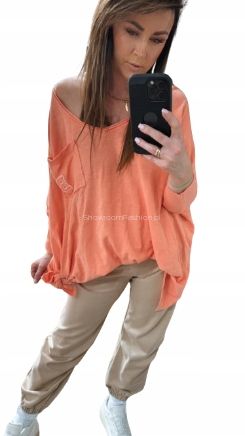 BY O LA LA! BLUZKA BASIC WĘZEŁ PAPAYA UNI zdjęcie 1