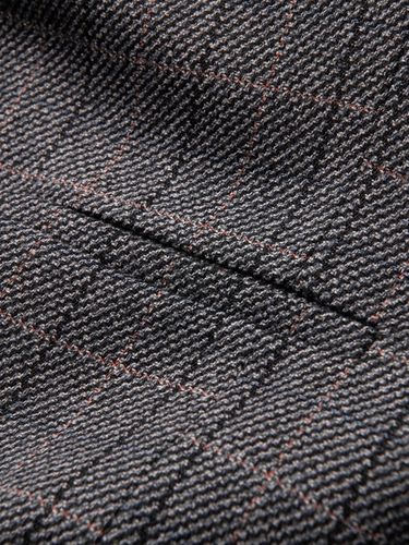 Żakardowa marynarka męska w delikatną kratę grafitowa V1 OM-BLZB-0119 M na Arena.pl