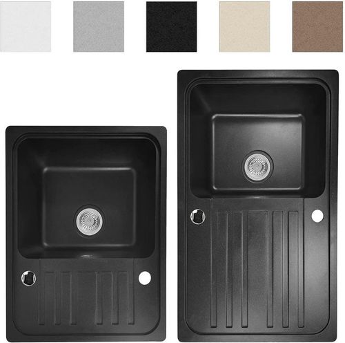 Aquamarin Zlew kuchenny Granite, 76 x 46 cm, szary na Arena.pl