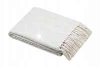 KOC BAWEŁNIANY PLECIONY 125 X 150 CM BIAŁY 100 COTTON