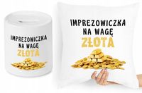 Zestaw Poduszka + Skarbonka Imprezowicza Prezent Z Nadrukiem Ze Zdjęciem
