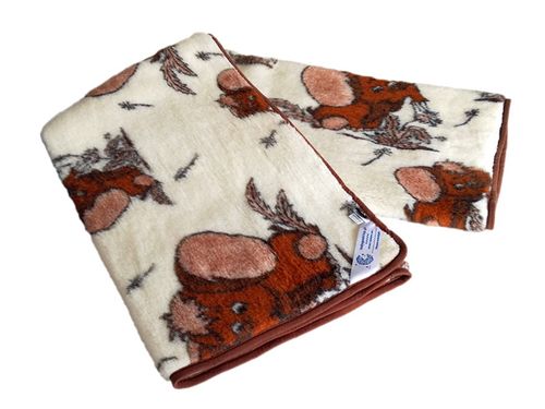 koc wełniany merynos australijski, wzór słonie 100x140 (+-5cm) na Arena.pl