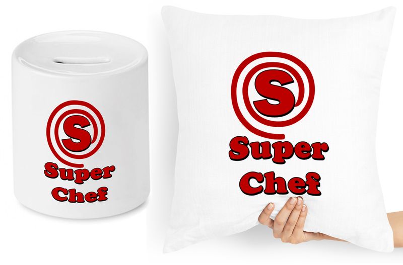 Dla Kucharza Zestaw Poduszka + Skarbonka Prezent Z Nadrukiem Ze Zdjęciem zdjęcie 1