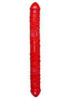 podwójne elastyczne dildo easylove czerwone 33,5 cm
