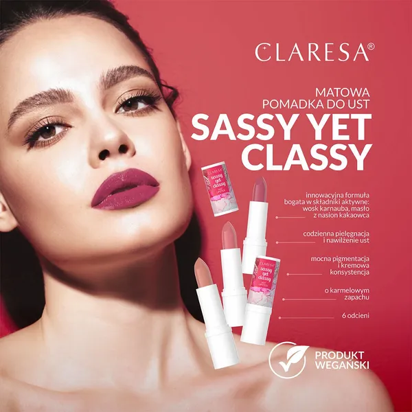 Pomadka do ust Claresa Matte 15 ml - Seductive zdjęcie 3