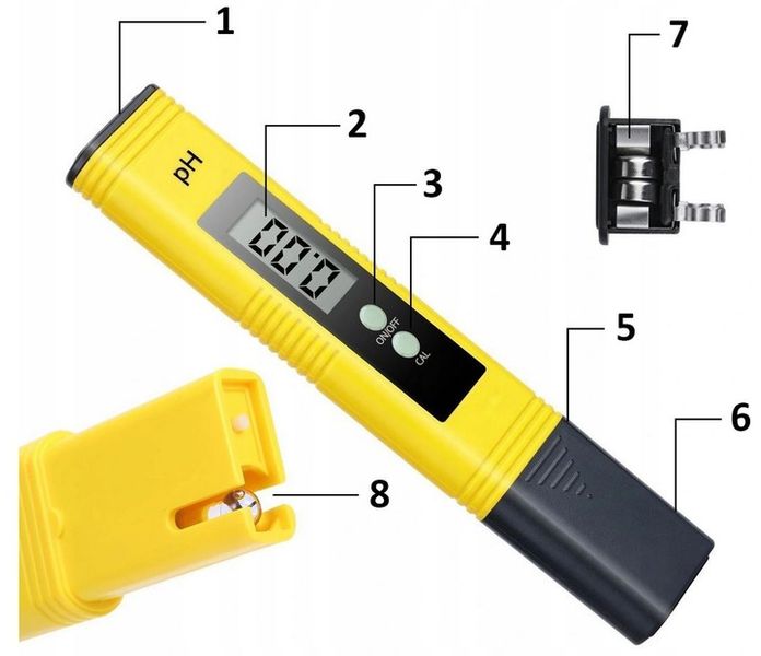 Tester miernik pH do wody pH meter MISKAS-pH (biały) zdjęcie 1