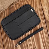 saszetka męska skórzana do ręki czarna pojemna klasyczny