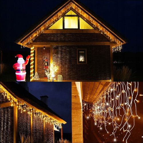 LAMPKI SOPLE CHOINKOWE 300LED KURTYNA ŚWIETLNA FLASH ZEW/WEW CIEPŁY BIAŁY na Arena.pl