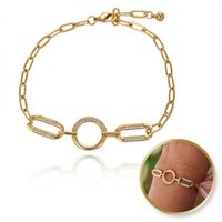 bransoletka na rękę stal chirurgiczna pozłacana 14k złotem, cyrkonie