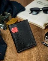 męski portfel cavaldi n4-scv rfid skóra naturalna czarny + czerwony