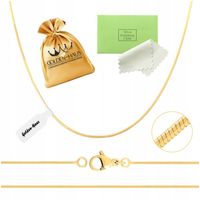 ZŁOTY ŁAŃCUSZEK DAMSKI ZE STALI CHIRURGICZNEJ ŻMIJKA, ŻYŁKA, LINKA, LŚNIĄCY