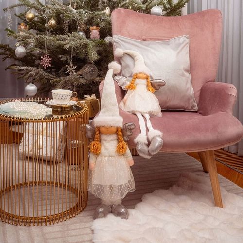 Skrzat AURIE aniołek stojący długie nogi biało-srebrny 86 cm HOMLA na Arena.pl