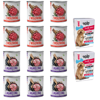 MOKRA KARMA DLA PSA TUF TUF MIX 12x800G, BOX 4x500G WOŁOWINA+JAGNIĘCINA