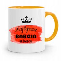 Kubek Żółty Dzień Babci Najlepsza Babcia Prezent Z Nadrukiem Ze Zdjęciem