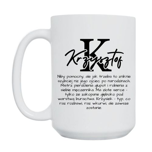 KUBEK Z IMIENIEM "KRZYSZTOF" Wzór - Duży 450 ml na Arena.pl