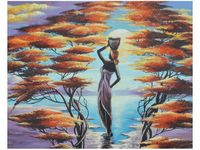 40X50CM AFRYKAŃSKA DZIEWCZYNA KOSZEM OBRAZ