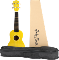 Ukulele sopranowe drewniane błyszczące UK-12 Żółte z Pokrowcem ZESTAW