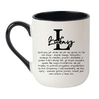 KUBEK Z IMIENIEM "ŁUKSZ" Wzór - Elegant Coffee Czarny 330 ml