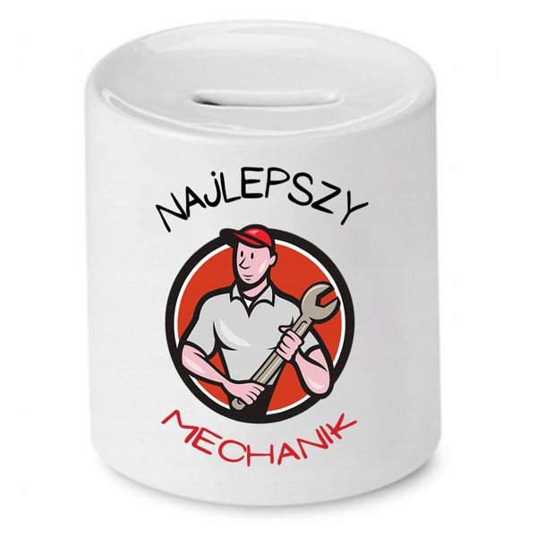 Skarbonka Dla Mechanika Najlepszy Mechanik Prezent Z Nadrukiem Ze Zdjęciem zdjęcie 1