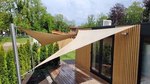 ŻAGIEL PRZECIWSŁONECZNY WODOSZCZELNY PREMIUM TRÓJKĄT BEŻOWY 1,4X1,4X2,0 na Arena.pl