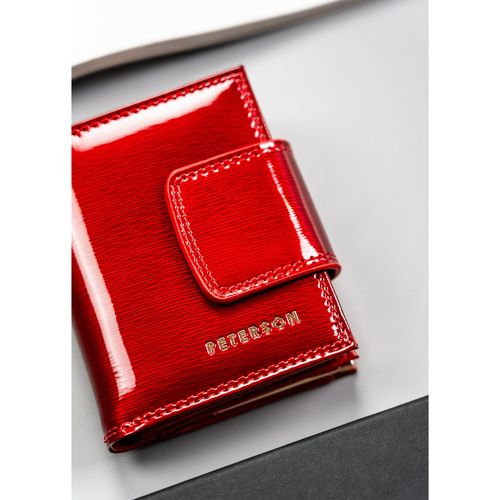 elegancki portfel damski z rfid z lakierowanej skóry - peterson na Arena.pl