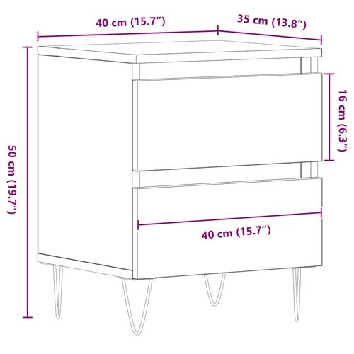 Szafka Nocna z szufladą 2 pcs dąb artisan 40 x 35 x 50 cm na Arena.pl