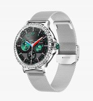 SMARTWATCH DAMSKI ZEGAREK Z FUNKCJĄ ROZMOWY NX1 SILVER MENU PL