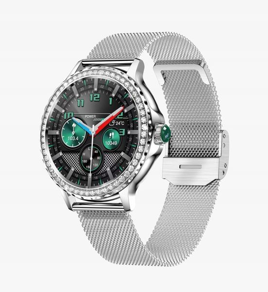 SMARTWATCH DAMSKI ZEGAREK Z FUNKCJĄ ROZMOWY NX1 SILVER MENU PL zdjęcie 1